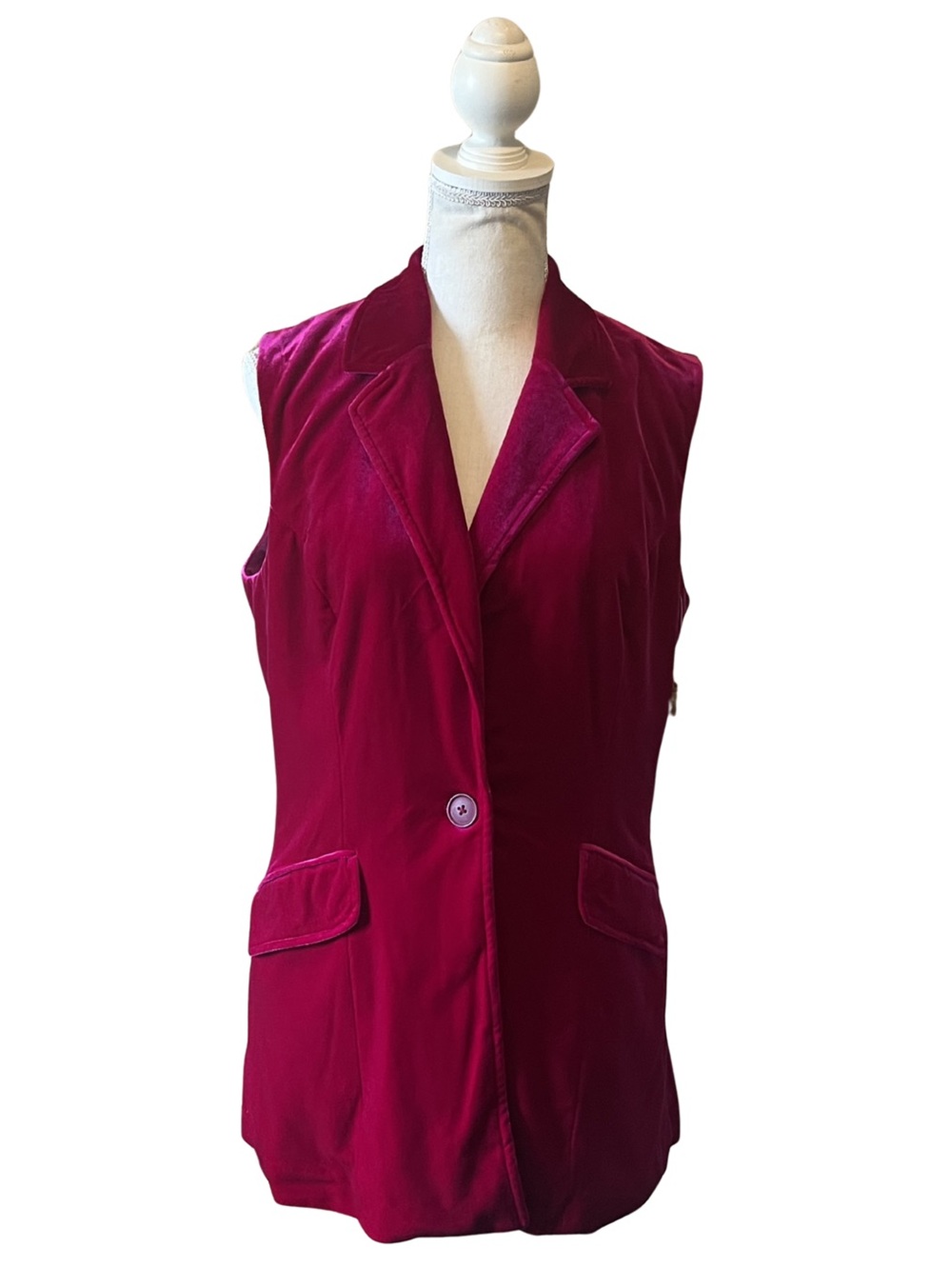 NWT Coldwater Creek Stylish Maximalist Velvet Sleeveless Blazer Vest size 10